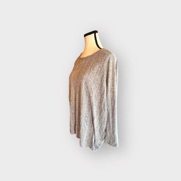 Women’s Lily Morgan 2XL Grey Knit Subtle Vertical Striped Sweater 18 20 2XL XXL - Picture 5 of 8